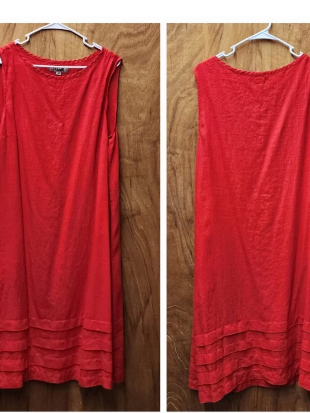 Flax red linen dress